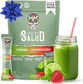 Salud 2-in-1 Greens Powder + Superfood Drink Mix Packets, 20+ Fruits and Veggies, Probiotics, Prebiotics, Supports Digestive Health, Bloating Relief, Vegan, Strawberry Lime (15 Servings)