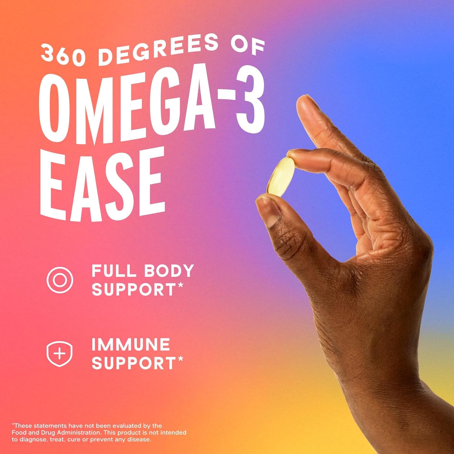 Oceanblue Essentials Everyday Omega 3 – 90 Count – Burpless Fish Oil Supplement with Vitamin D3 – EPA & DHA for Heart and Immune Support – Non-GMO – Tasty Orange Flavor – 3 Month Supply