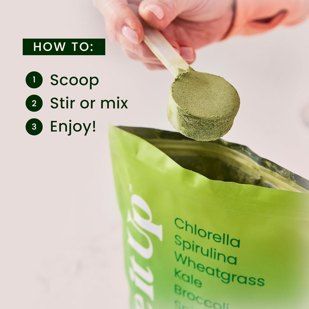 Live It Up Super Greens Powder | All-Natural Plant-Based Superfood Blend w Probiotics, Digestive Enzymes | Supports Gut Health, Immunity, Energy, & Daily Wellness | No Added Sugar - Berry, 30 Servings