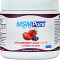 KALA HEALTH MSMPure Strawberry Acai Flavored Coarse MSM Powder Flakes – US-Made MSM for Joint Health, Skin Appearance, and Hair & Nail Support – 8.8 oz, Organic Sulfur