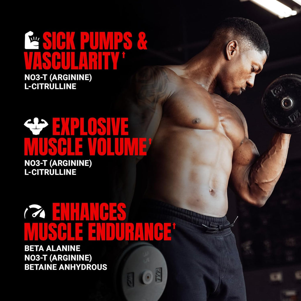 PROSUPPS Mr. Hyde Max Pump Pre Workout Powder - Stim-Free Preworkout Supports Blood Flow, Muscle Volume & Endurance - Caffeine-Free Nitric Oxide Gym & Fitness Supplements (Fruit Punch, 20 Servings)
