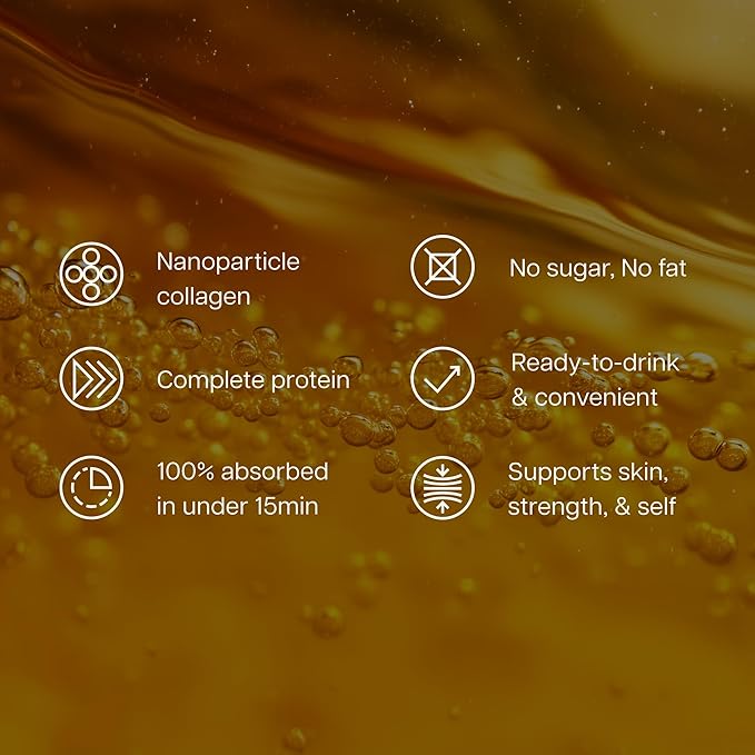ProT Gold Liquid Collagen Protein Shot, 17g Clear Protein Nano-Hydrolyzed Grass Fed Collagen, 2g Arginine for Wound Support, Gluten Free, Sugar Free, 0g Carbs, Non GMO, Orange Creme, 30 fl oz Bottle