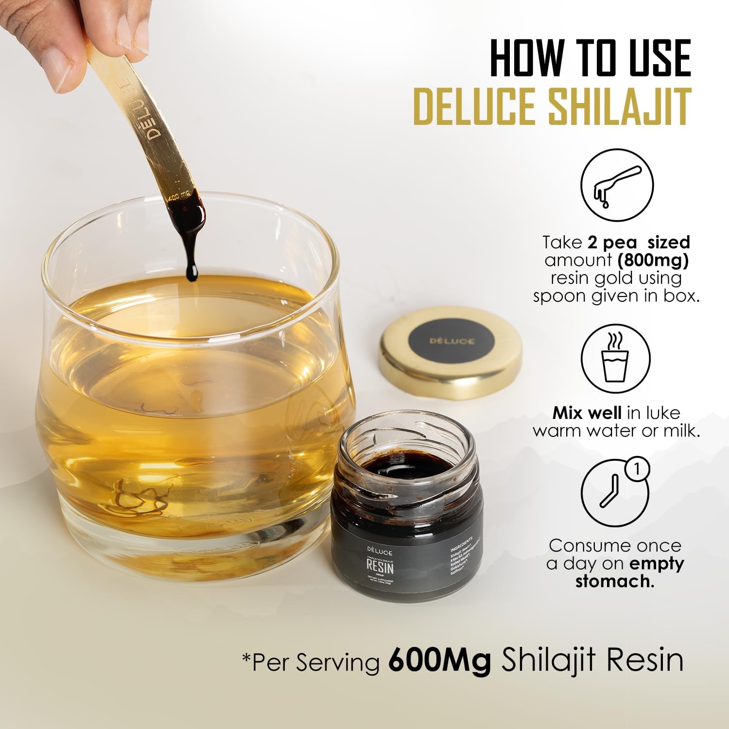 Pure Himalayan Shilajit Resin Gold (30g) | 600mg Premium Shilajit with KSM-66 Ashwagandha, Safed Musli, Gokshura | Boost Strength, Stamina & Immunity | Lab-Tested, Vegan, Gold Grade for Men & Women