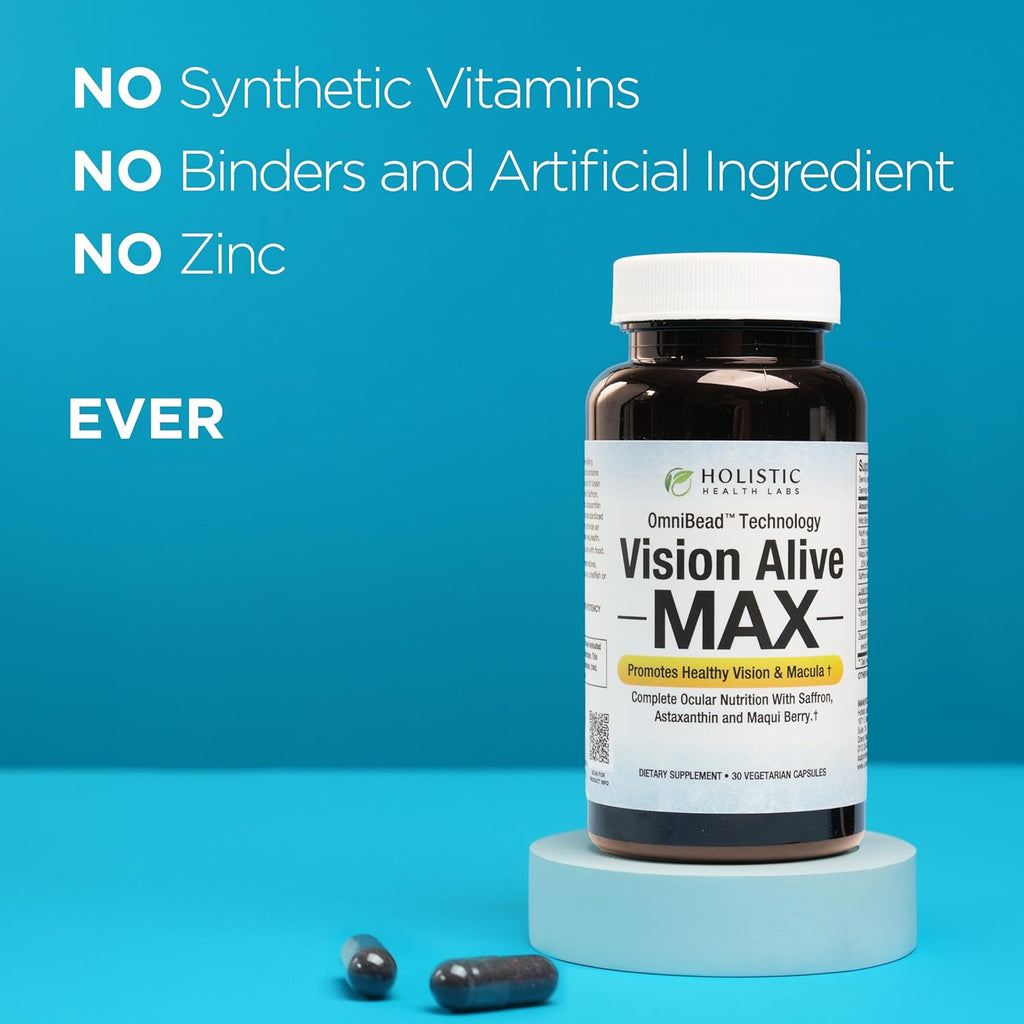 Vision Alive Max with 8 Natural Ingredients Lutemax® 2020, Bilberries, Blueberries, c3g from Black Currant, Maqui Berry, Saffron, and Astaxanthin (30 Count (Pack of 2))