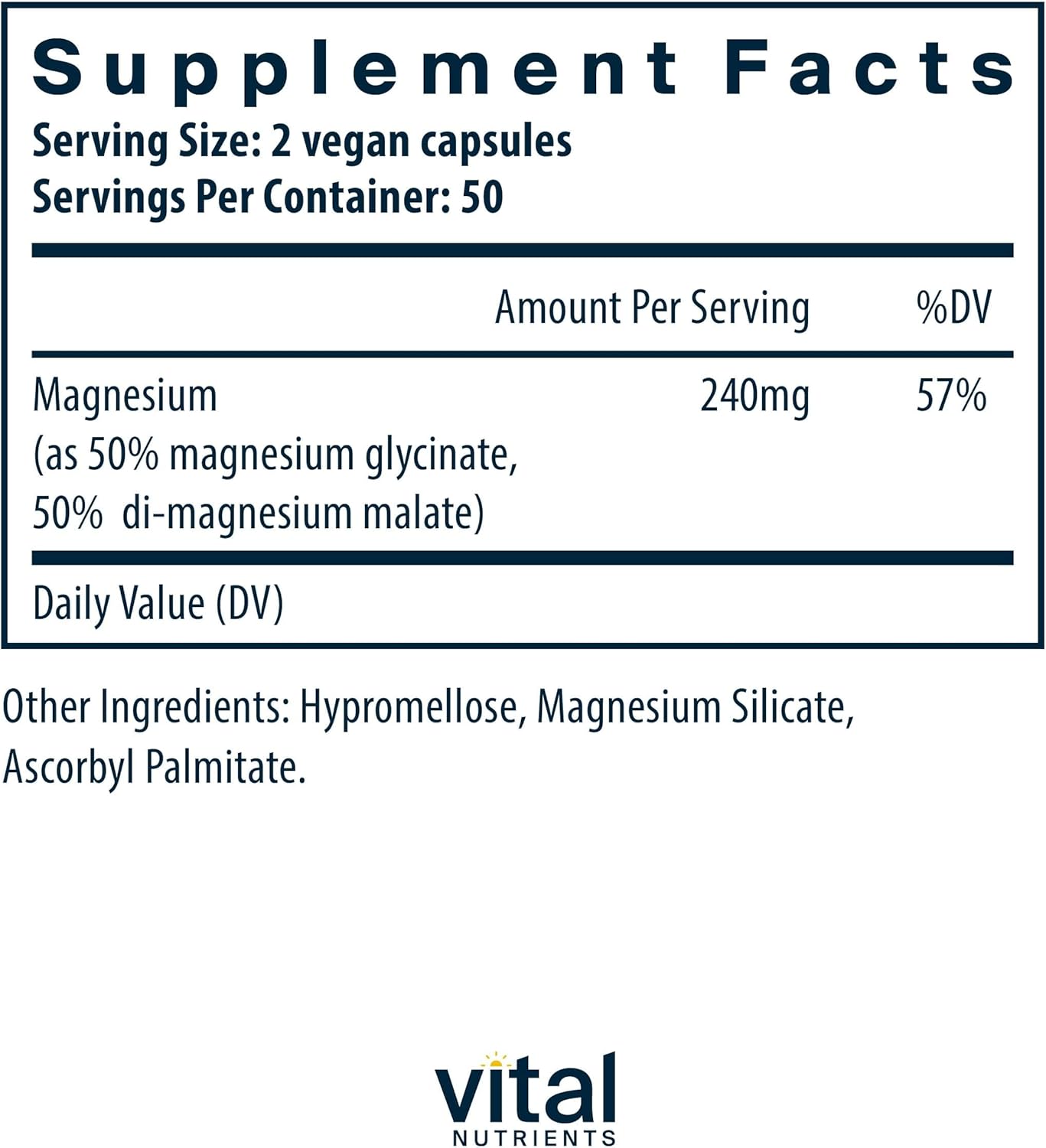 Vital Nutrients Magnesium Glycinate + Malate | 120mg Vegan Magnesium Supplement for Women and Men | Muscle, Heart, Bone Support* | Promotes Relaxation | Gluten, Dairy and Soy Free | 100 Capsules
