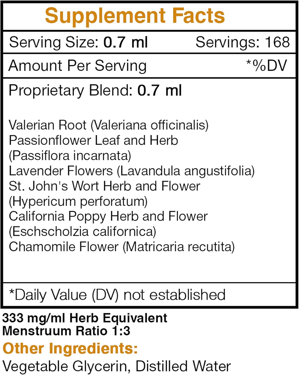 Dream Secret Alcohol-Free Extract, Tincture, Glycerite Valerian, Passionflower, Lavender, St. John's Wort, California Poppy, Chamomile. Restful Sleep Formula (4 FL OZ)