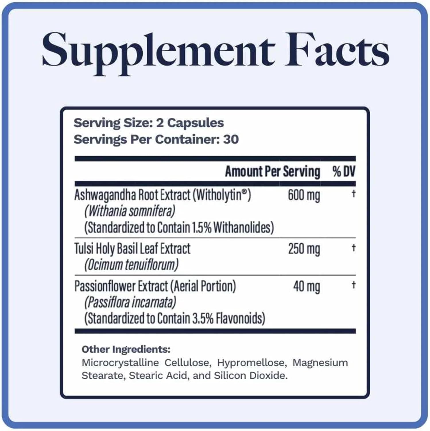 Utzy Naturals Adapto-Calm | Stress Support Formula | with Ashwagandha, Tulsi Holy Basil, and Passionflower | 60 Capsules