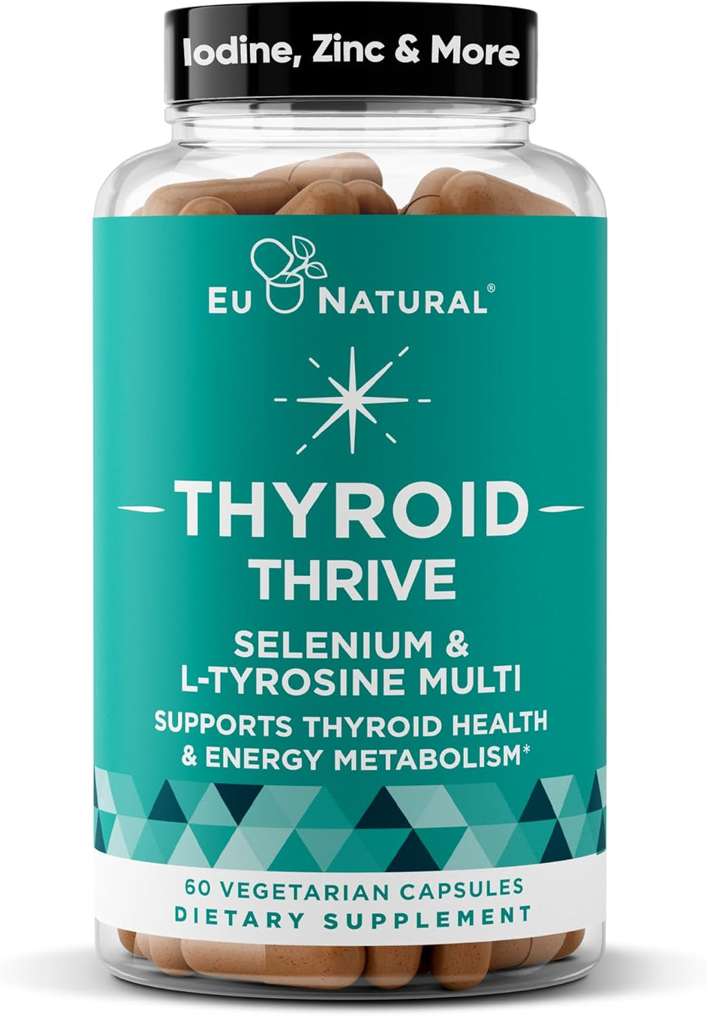 Thrive Energy Support – Naturally Fight Fatigue, Balance Hormones, Promote Focused Energy – Zinc, Selenium, Iodine – 60 Vegetarian Soft Capsules