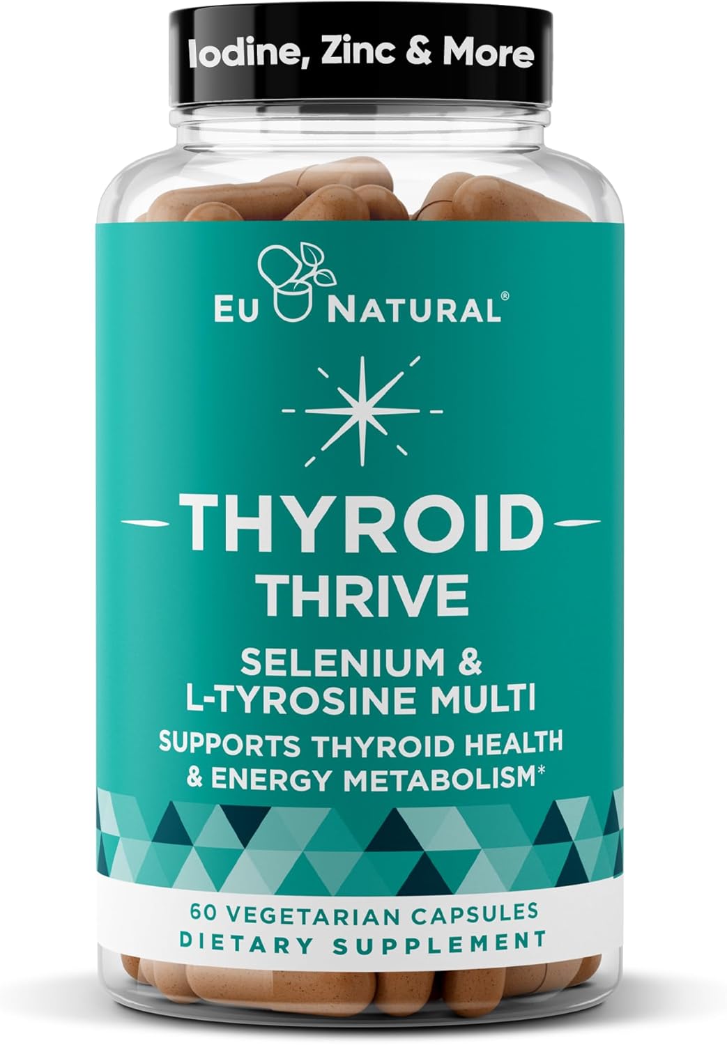 Thrive Energy Support – Naturally Fight Fatigue, Balance Hormones, Promote Focused Energy – Zinc, Selenium, Iodine – 60 Vegetarian Soft Capsules