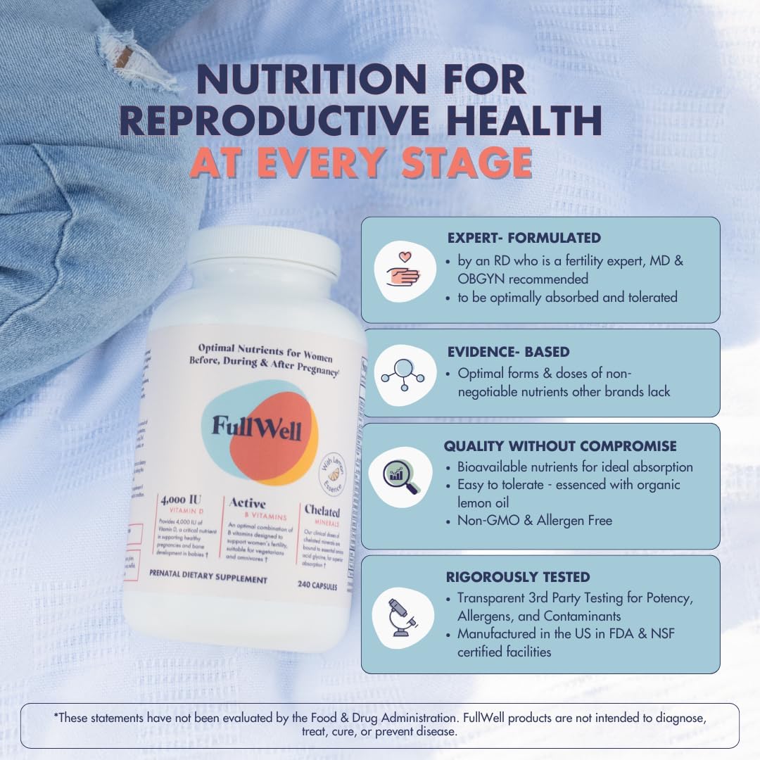 Prenatal Vitamins Lemon | choline, folate, vitamin D for fetal growth, brain development | 26 Vital Nutrients | Dietitian-formulated, OBGYN recommended, non-GMO, 3rd Party tested, 30 Servings