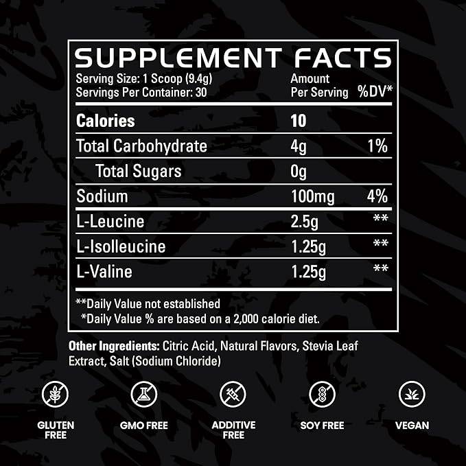 Gains in Bulk BCAA Powder, Pre Workout Plant Based Branch Chain Amino Acids, Gluten Free, Vegan Supplement with Keratin for Endurance & Strength During & Post Workout, Cherry Limeade, 30 Servings