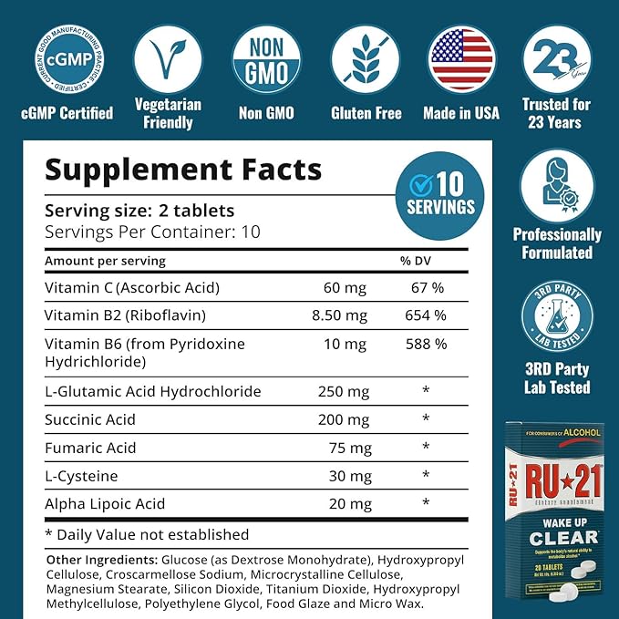The Supplement for When You Want to Drink & Go to Work The Next Morning | Feel Better After Celebrating & Support Your Liver | Trusted for 23+ Years | Made in USA (20 Pills, 10 Servings)