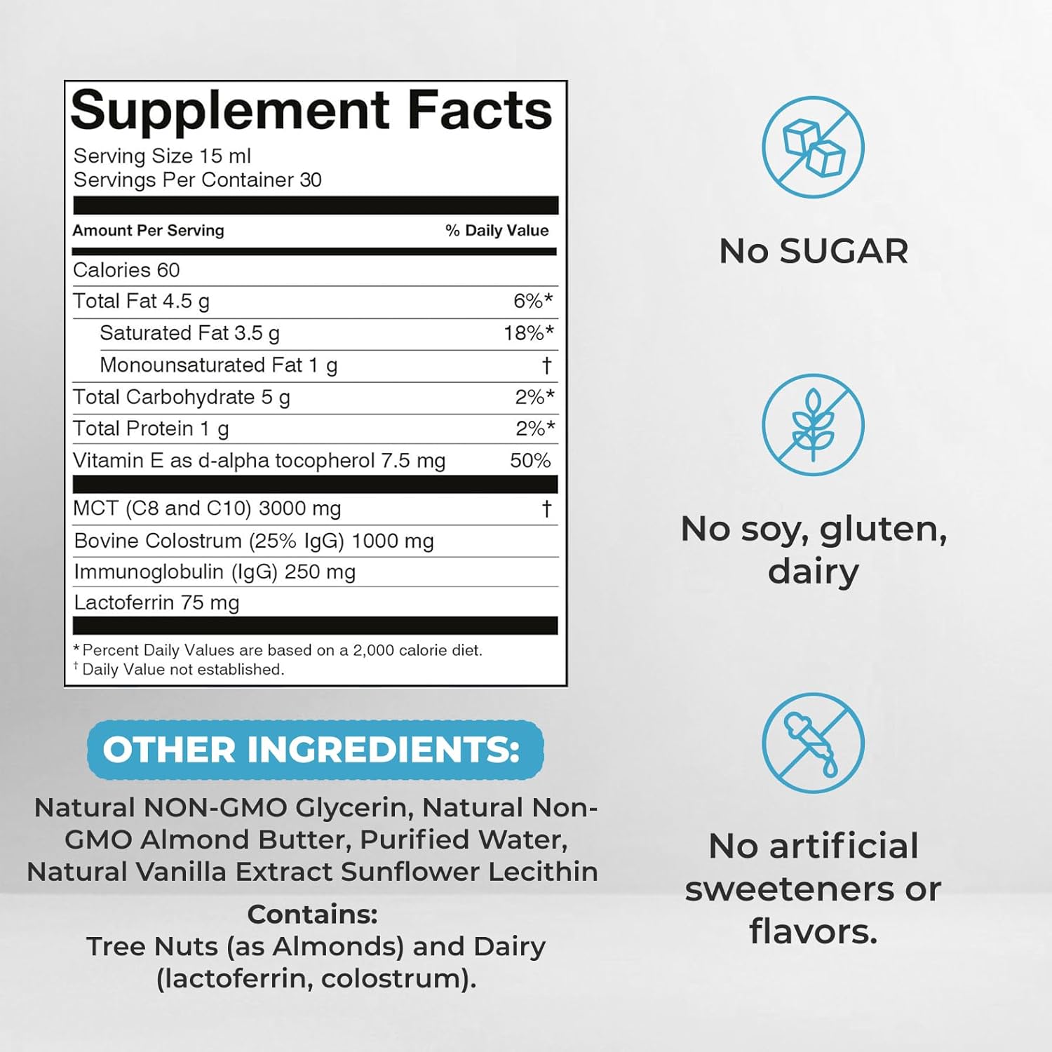 Bovine Colostrum with MCT Oil, Lactoferrin, IgG by Owl & Ox | Grass Fed, US Based | Skin Health, Gut Health and Immune Support | Sugar Free, Keto Friendly, Non GMO | Made in USA