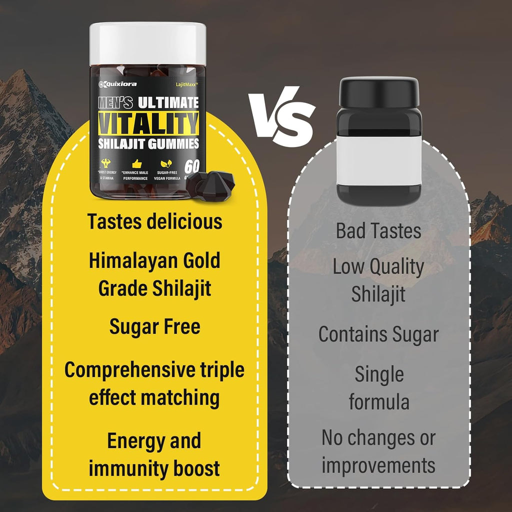 Shilajit Gummies for Men & Women | Shilajit for Men – Shilajit Pure Himalayan Organic |High Potency|85+ Trace Minerals & Fulvic Acid| Shilajit Supplement | 60 Gummies