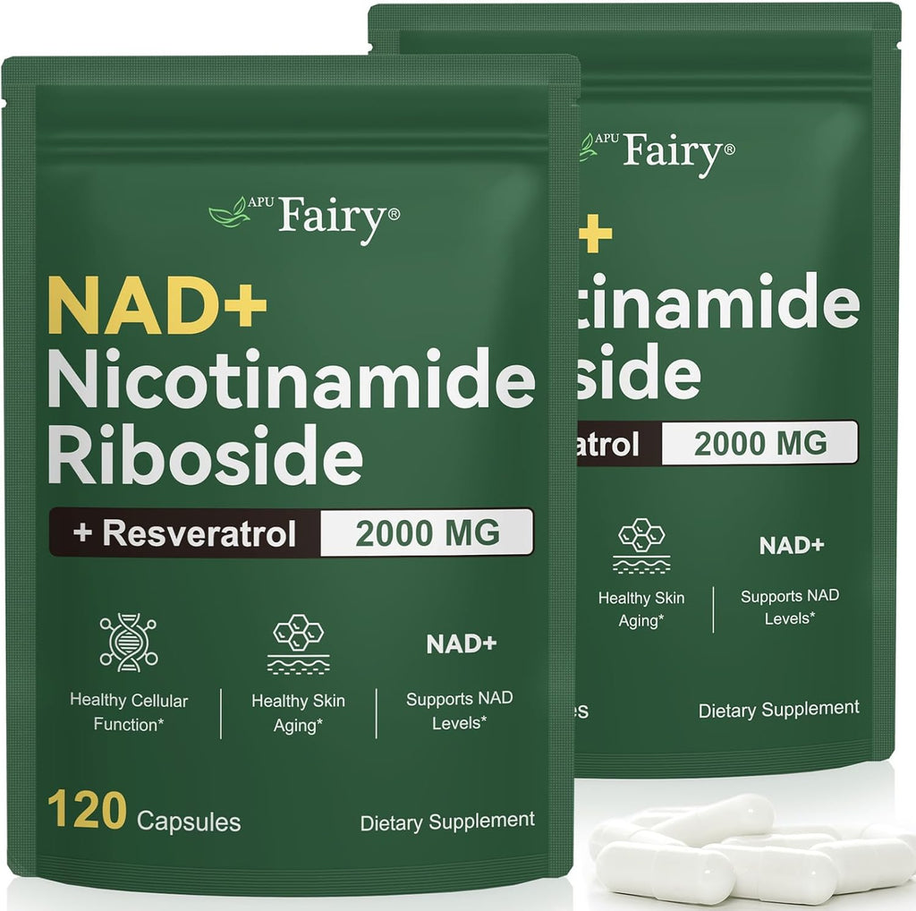 NAD Supplement,NAD Nicotinamide Riboside,Extra Strength NAD Alternative Liposomal,Boost NAD & Resveratrol + for Women & Men,Energy Anti-Aging,Cell Regeneration,120 Capsules sack-240