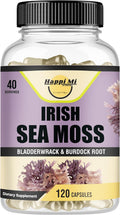 Irish Seamoss Capsules 2625mg per Serving - Made with Organic Seamoss, Bladderwrack & Burdock Root for Digestive & Immune Support