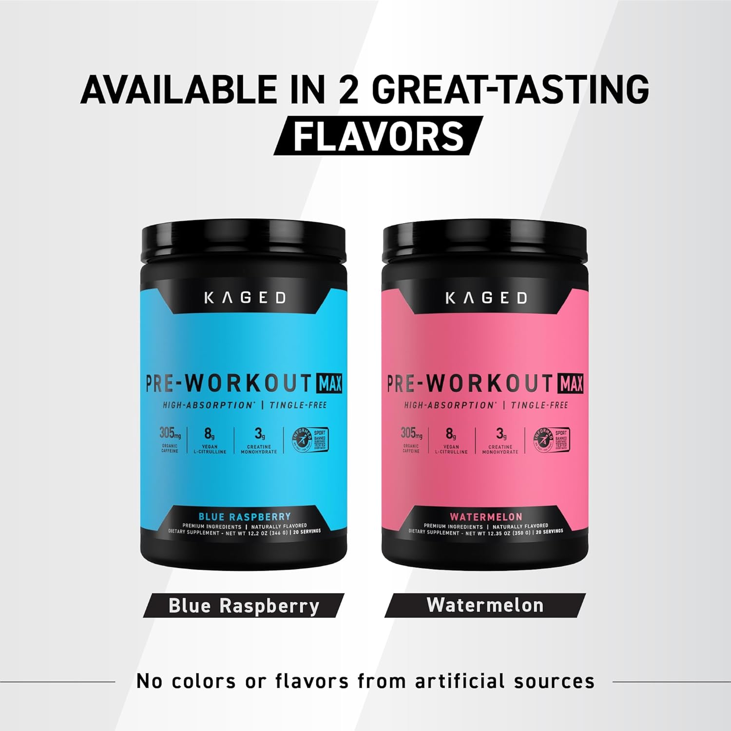Kaged Pre Workout MAX Powder | Watermelon | Tingle Free, High Stim Pre-Workout | 305 mg Caffeine, Creatine, L-Citrulline | MAXCatalyst for Absorption | Supplements for Men & Women | 20 Servings