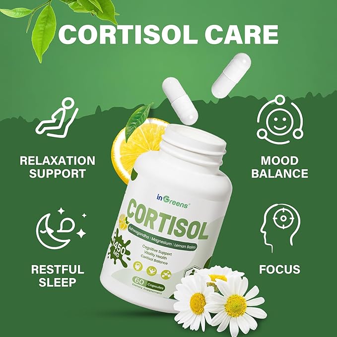 Cortisol Supplement, 15-in-1 Cortisol Manager with Ashwagandha, L-Theanine & Magnesium, Supports Cortisol Health, Relaxation & Restful Sleep, 180 Capsules