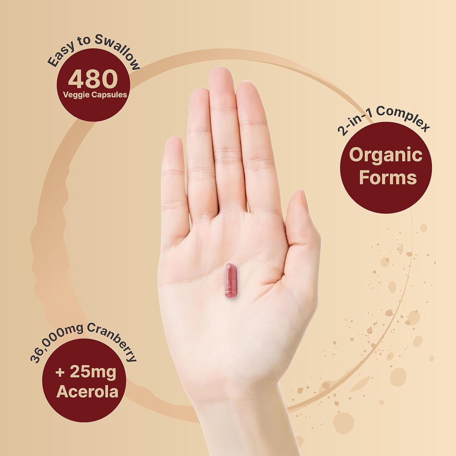 NatureBell 2 Pack Cranberry Pills 36,000mg with Acerola, 480 Total Veggie Capsules | 100:1 Fresh Cranberries Extract – Organic Ingredients – Supports Urinary Tract Health – Sugar Free