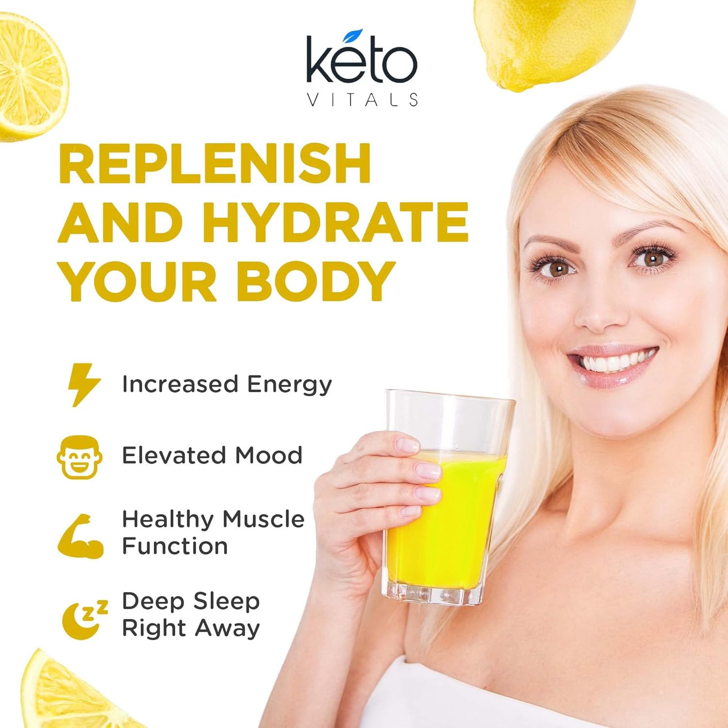 Keto Vitals Electrolytes Powder | Keto-Friendly Electrolytes with Potassium, Magnesium, Sodium, Calcium | Keto Electrolytes Supplement Energy Drink Mix | Sugar-Free, Zero Calories, Zero Carbs