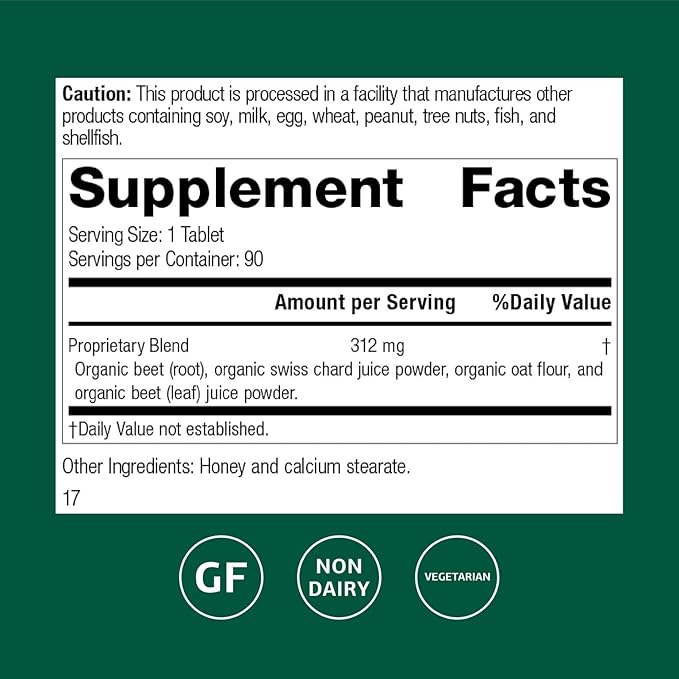 Standard Process Betafood - Supports Digestion & Intestinal Function with Beets - Aids a Healthy Heart & Liver Health - Gluten-Free, Non-Dairy & Non-Soy - 90 Tablets (90 Servings)