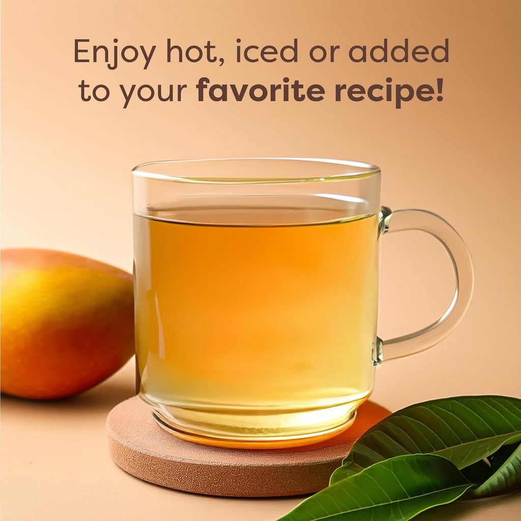 Waka Instant Green Tea Mix, Mango Flavored - 100% Tea Leaves, No Additives, Unsweetened Tea Powder in Bulk Pouch – Easy Quick Hot and Iced Teas, Up to 200 Cups (4.5oz)