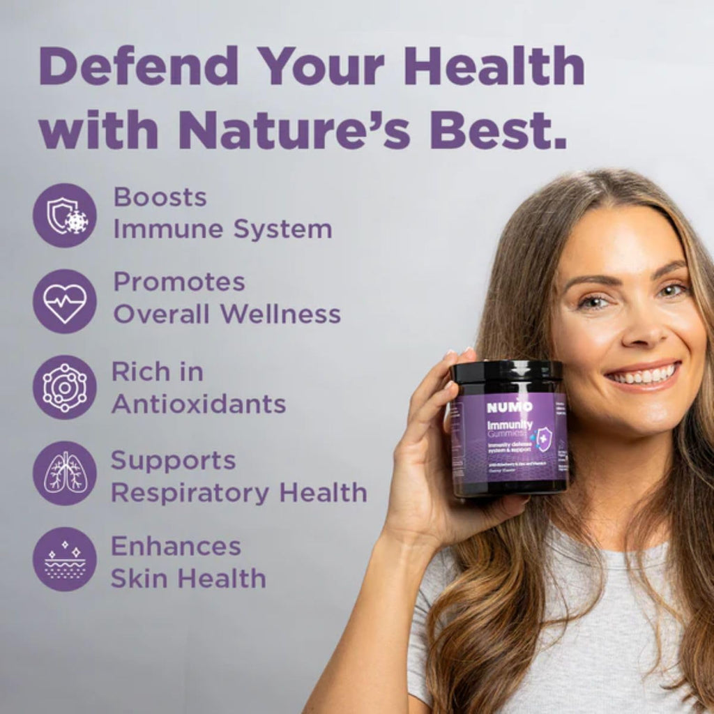 Numo Elderberry Gummies - Immune System Support with Antioxidants Supplement - Complete Formula with Sambucus Fruit, Vitamin D3, Zinc, Vitamin C, Probiotics - Organic, Vegan & Kosher - 60 Count