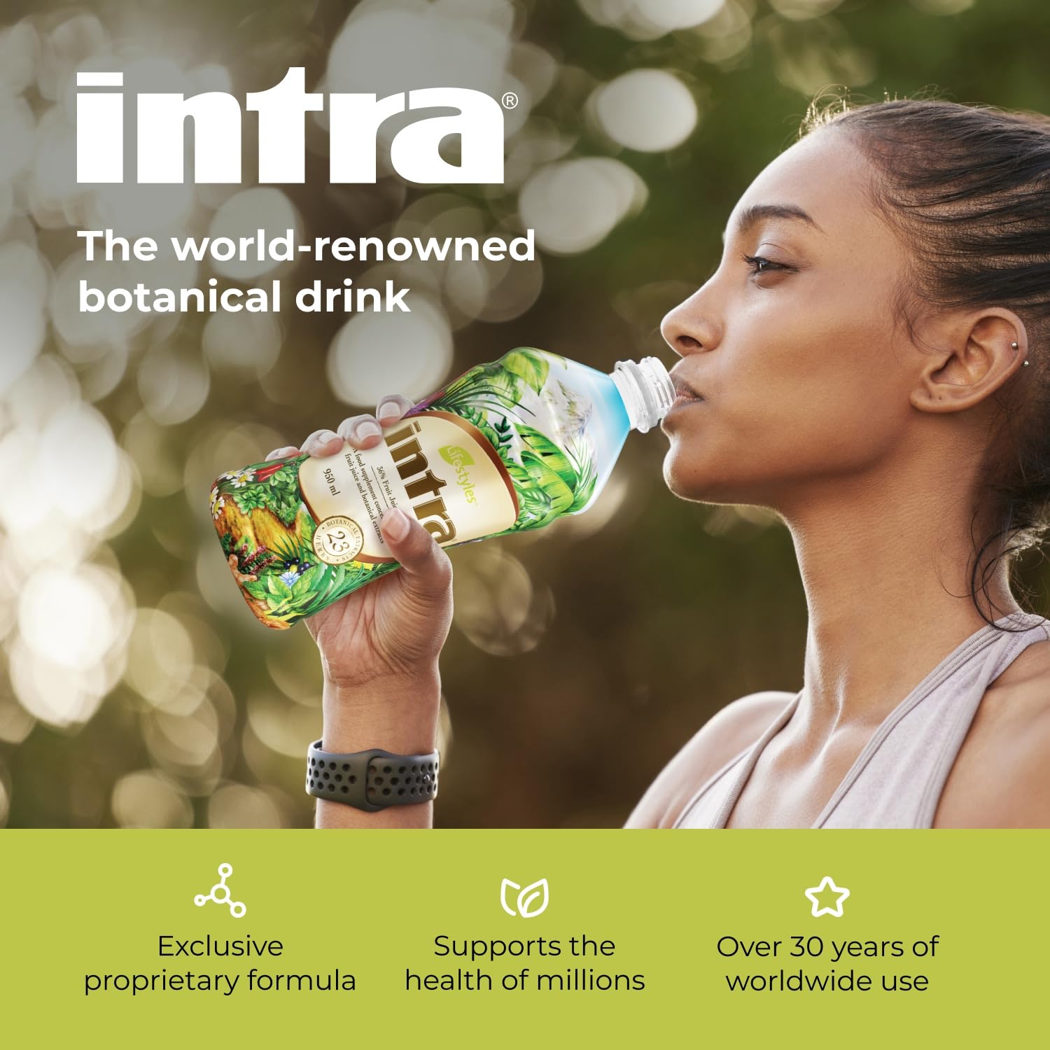 Lifestyles Intra Herbal Juice Drink – Botanical Beverage for Immune Support, Detox, Digestive & Cardiovascular Health – 23 Botanical Extracts – Made in Canada Trio Pack (950 mL /32 fl oz each)