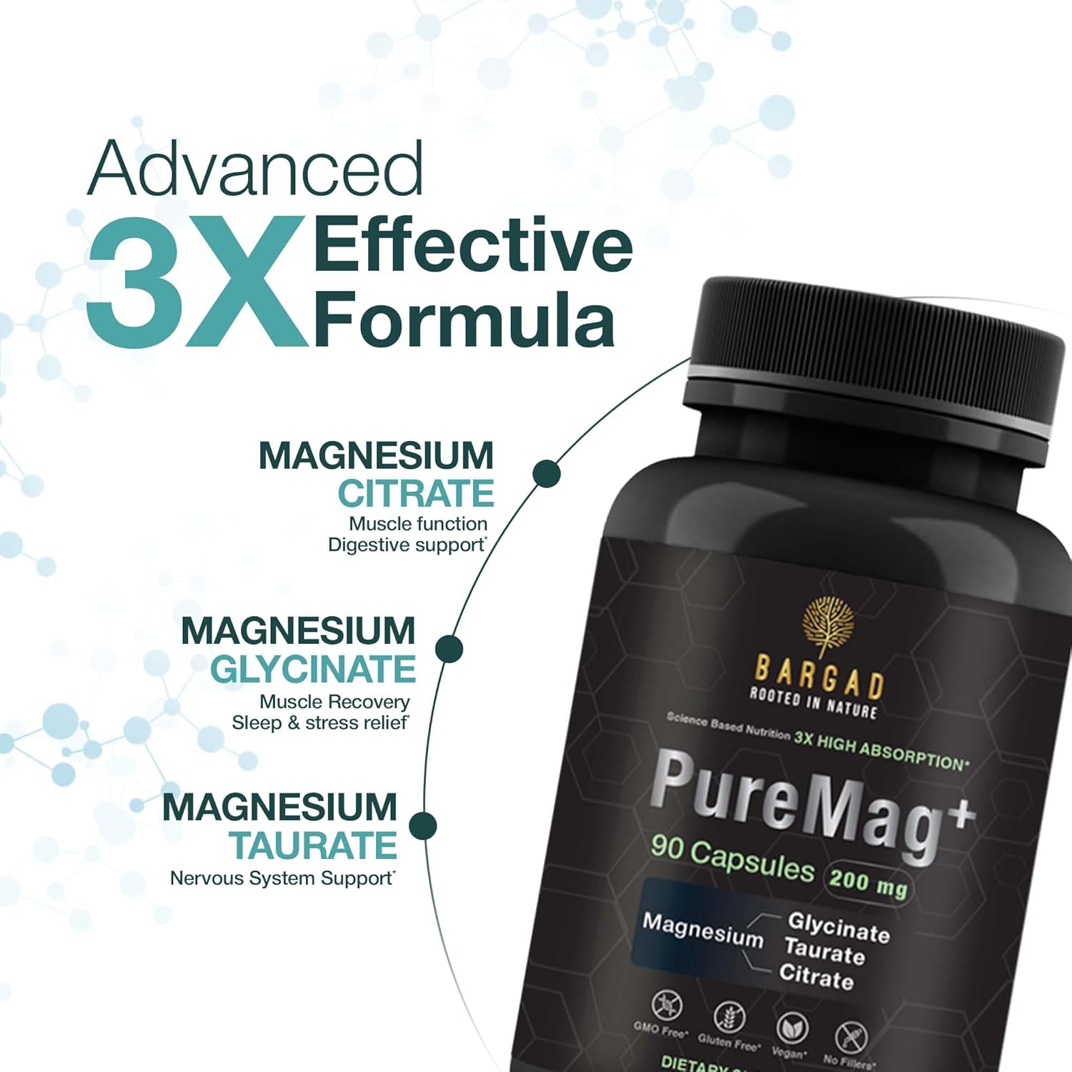 Magnesium Glycinate 750mg | High Absorption Formula for Sleep, Muscle Relaxation & Calm Support | Non-Laxative, Vegan Capsules – Magnesium Supplement for Men & Women – 90 Count