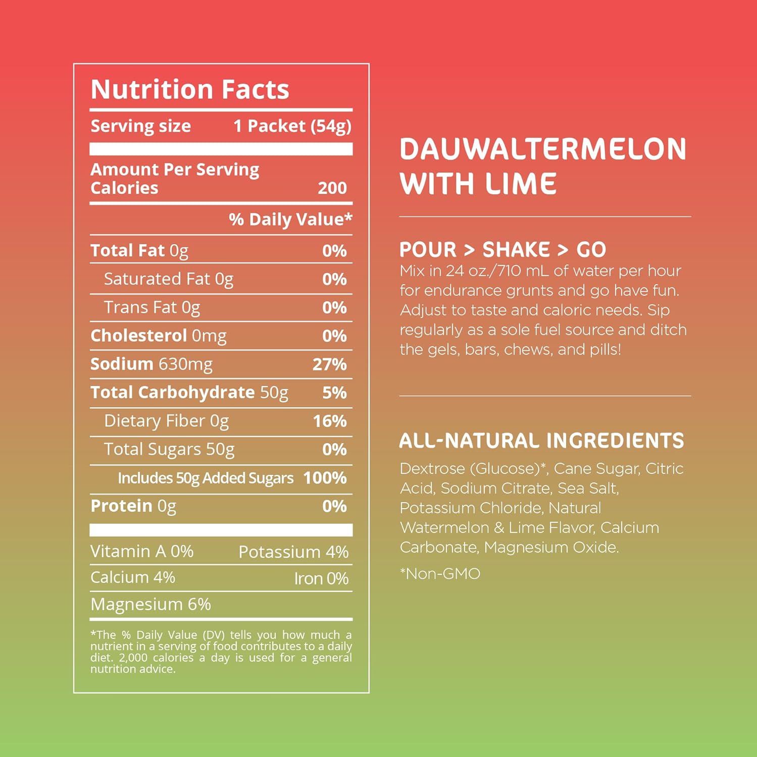 Tailwind Nutrition Endurance Fuel, Grab-and-Go Sports Drink Powder Mix with Electrolytes, Non-GMO, Free of Soy, Dairy, and Gluten, Vegan-Friendly, Dauwaltermelon, Pack of 12