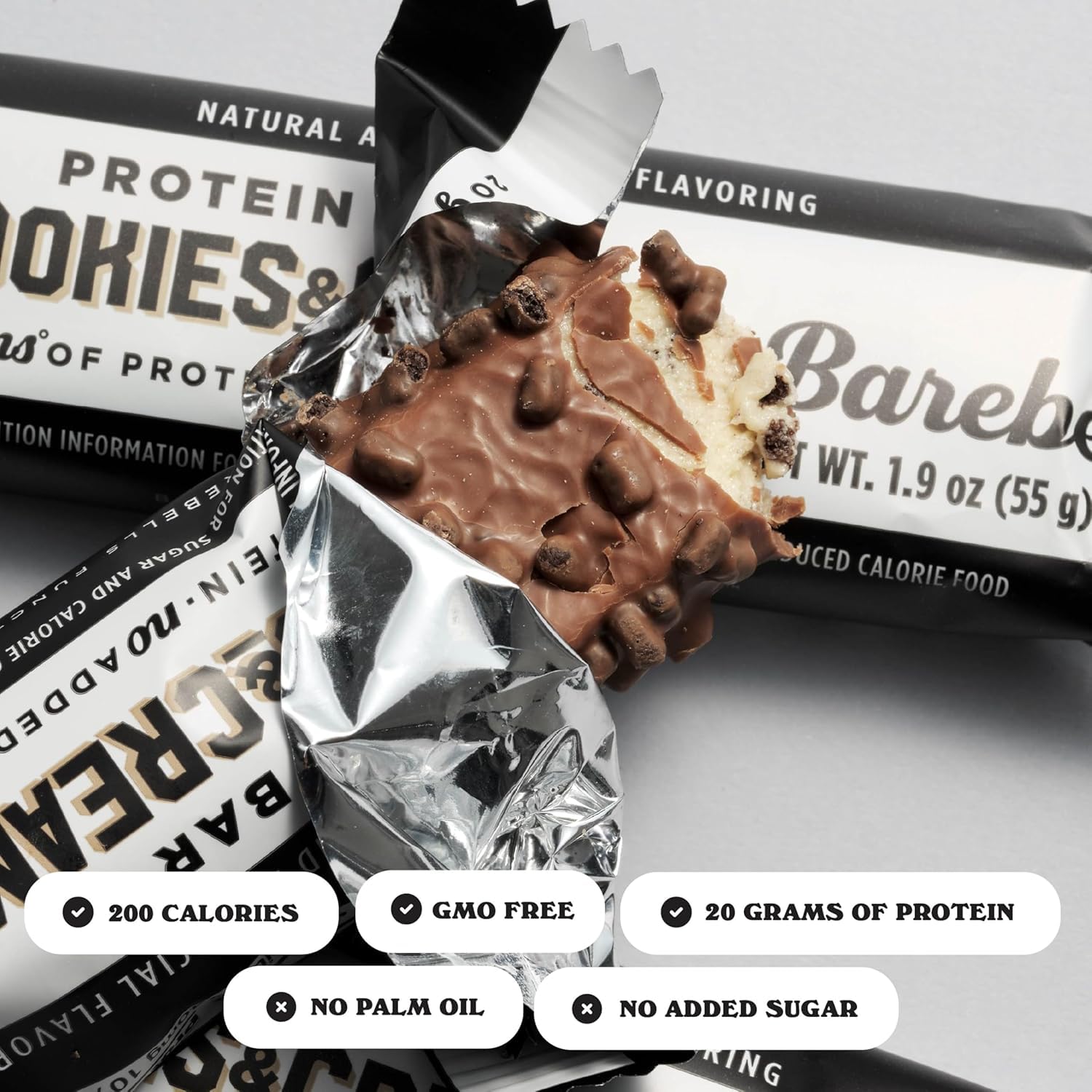 Barebells Protein Bars - Protein Snacks with High Protein - Chocolate Protein Bars - Perfect on The Go Protein Snack & Breakfast Bars (12 Count (Pack of 2), Cookies and Cream)
