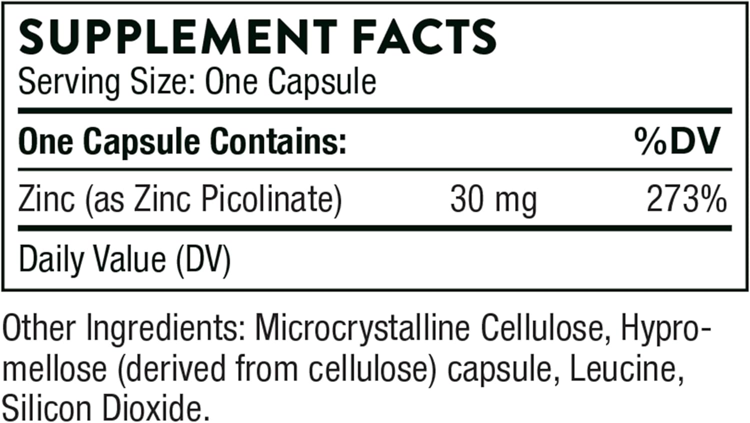 THORNE - Zinc Picolinate 30 mg - Well-Absorbed Zinc Supplement for Growth and Immune Function* - 180 Capsules