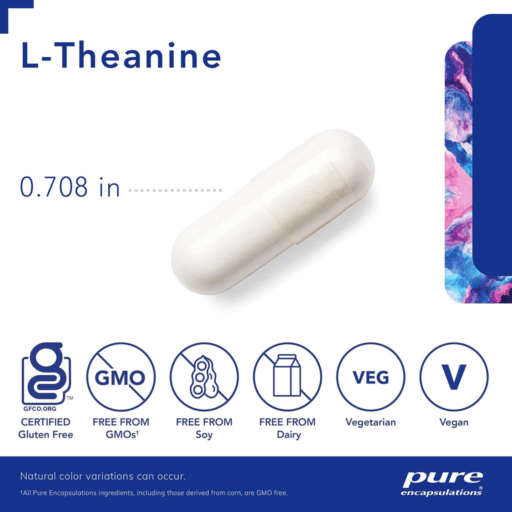 Pure Encapsulations L-Theanine - Amino Acid Supplement to Support Relaxation, Stress & Nervous System - 60 Capsules