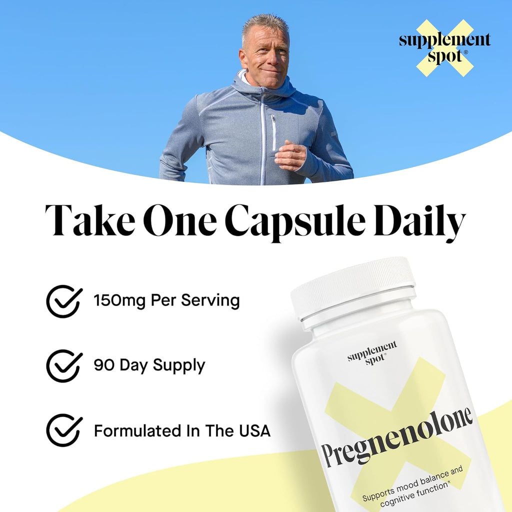 Pregnenolone 150 Mg Energy Supplement – Pregnenolone to Support Healthy Mood for Women & Men (90 Servings)