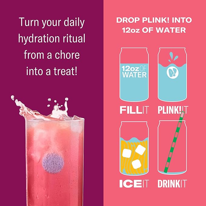 Plink! Fizzy Electrolyte Tablets for Adults & Kids – Pomegranate Berry, 108ct – Family-Friendly Daily Hydration – Low Sugar, Vegan, Keto Friendly, Non-GMO