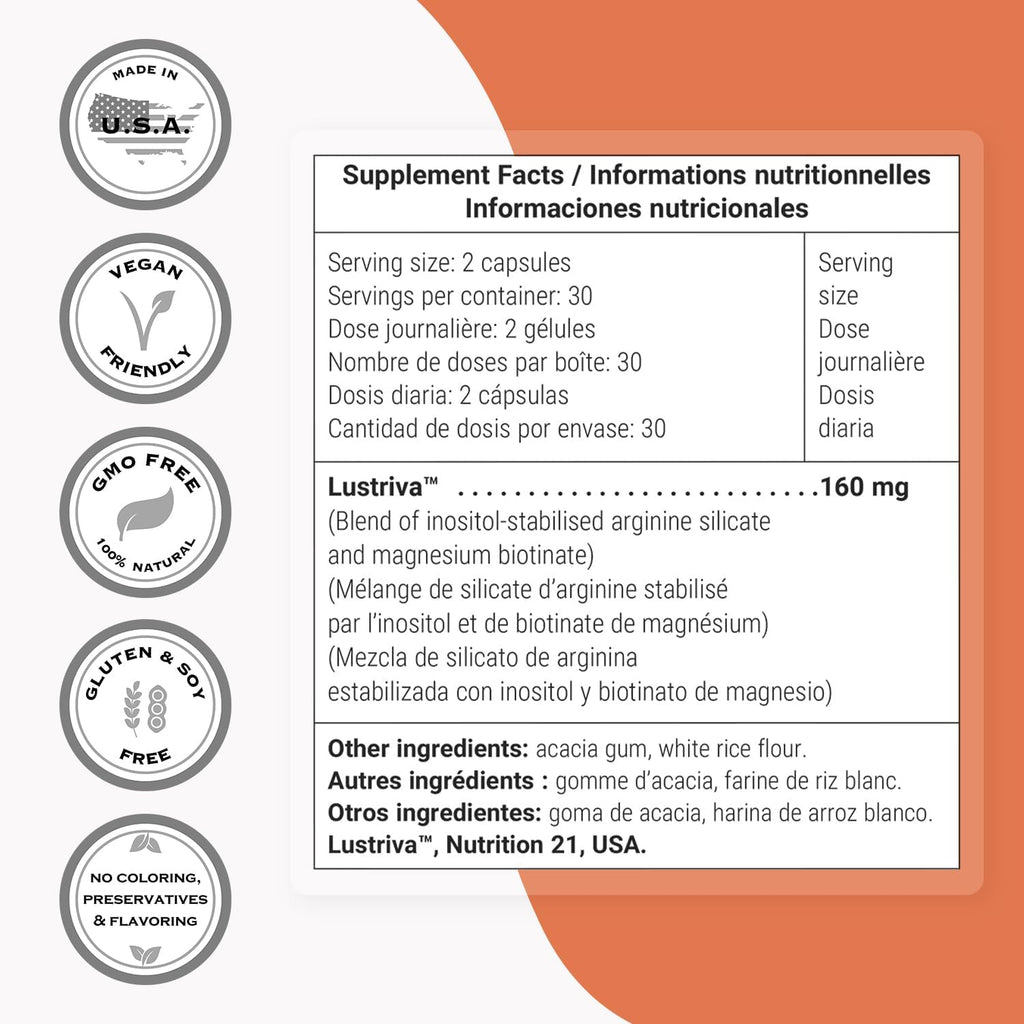 Supersmart - Hair Growth Booster 160mg per Day (Lustriva Supplement) - Biotin 40x More Soluble | Non-GMO & Gluten Free - 60 Vegetarian Capsules