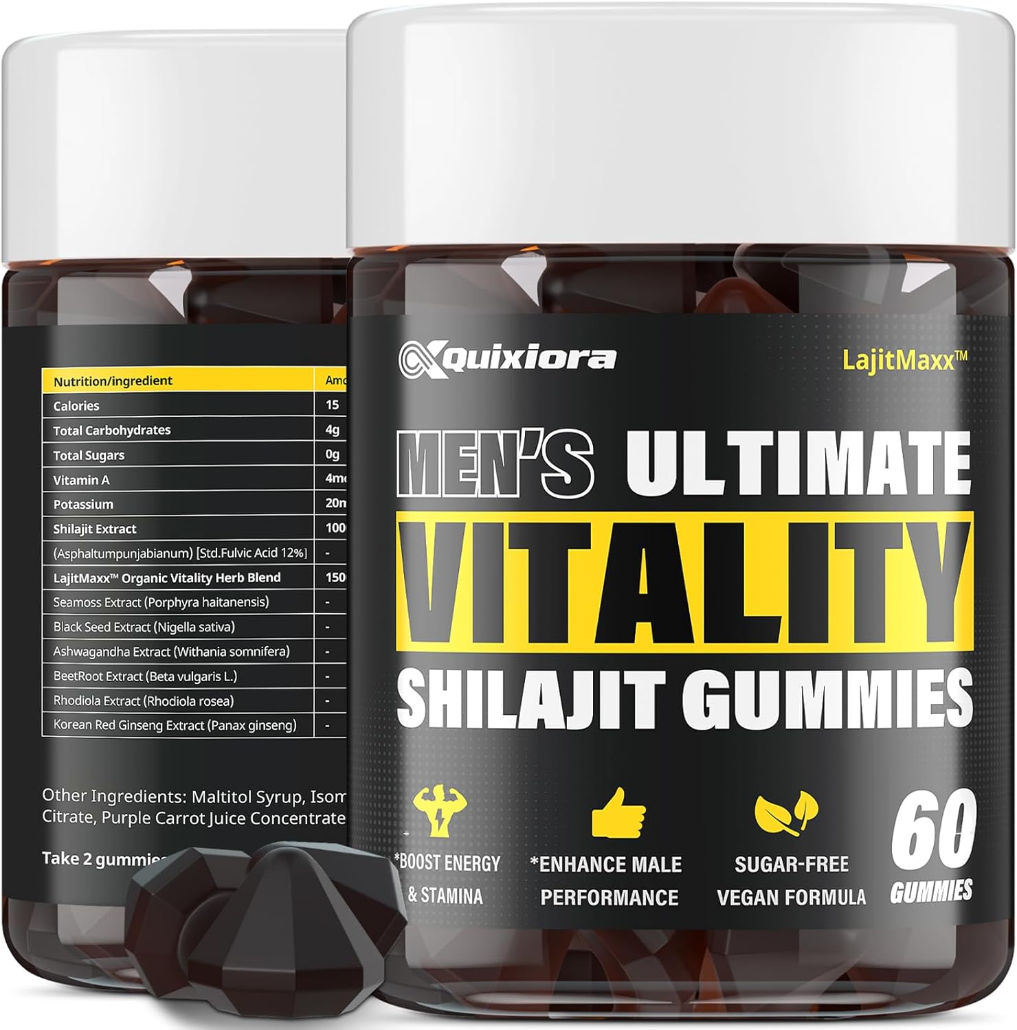 Shilajit Gummies for Men & Women | Shilajit for Men – Shilajit Pure Himalayan Organic |High Potency|85+ Trace Minerals & Fulvic Acid| Shilajit Supplement | 60 Gummies