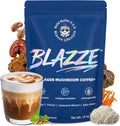 BLAZZE Mushroom Coffee,Adaptogenic 7 Mushrooms with Reishi,Lion's Mane & Chaga,Collagen Peptides, Ashwagandha,MCT,L-Theanine–Instant Coffee for Focus, Energy & & Immune Support–30 Servings