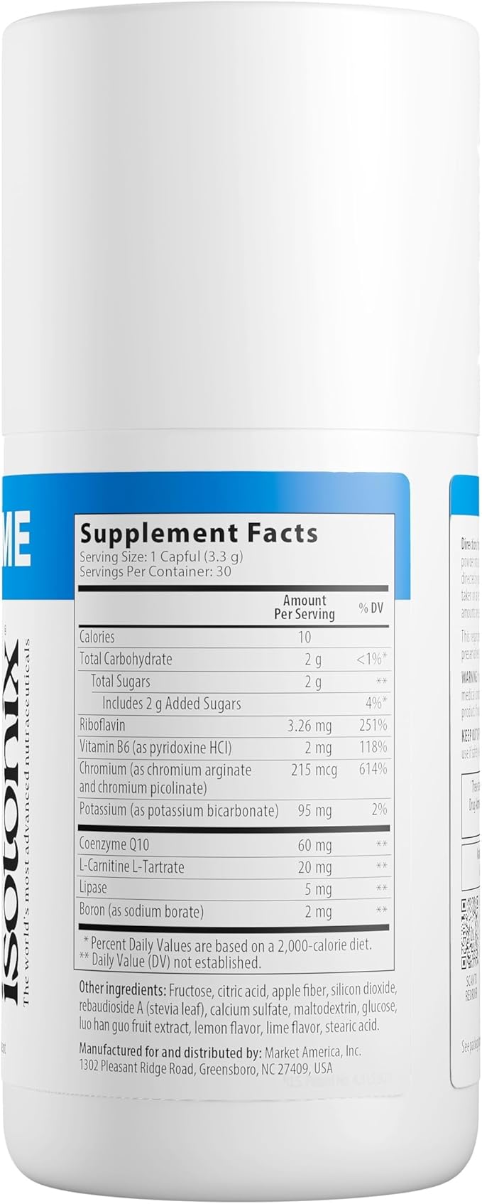 Isotonix Isochrome by Market America – Supports Energy Production & Metabolic Function, with Chromium, Coenzyme Q10, Vitamins & Minerals, Lemon Flavor Powder Supplement, 30 Servings