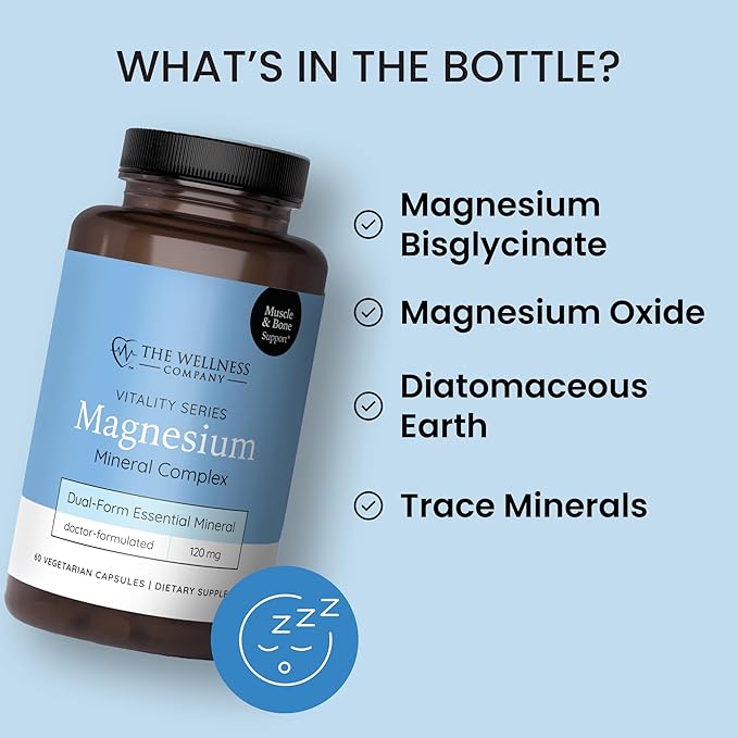 Magnesium Glycinate and Magnesium Citrate – Supports Muscle Relaxation and Cardiovascular Health | 60ct (2 Month Supply)