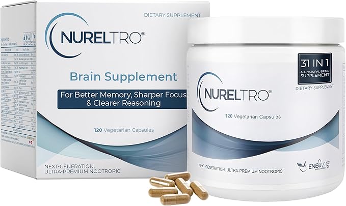 All-in-One Nootropic Brain Supplement for Adults and Seniors w/Shoden® Ashwagandha | Supports Memory, Focus, Mood, Mental Clarity, and Brain Health - Caffeine-Free (120 Capsules)