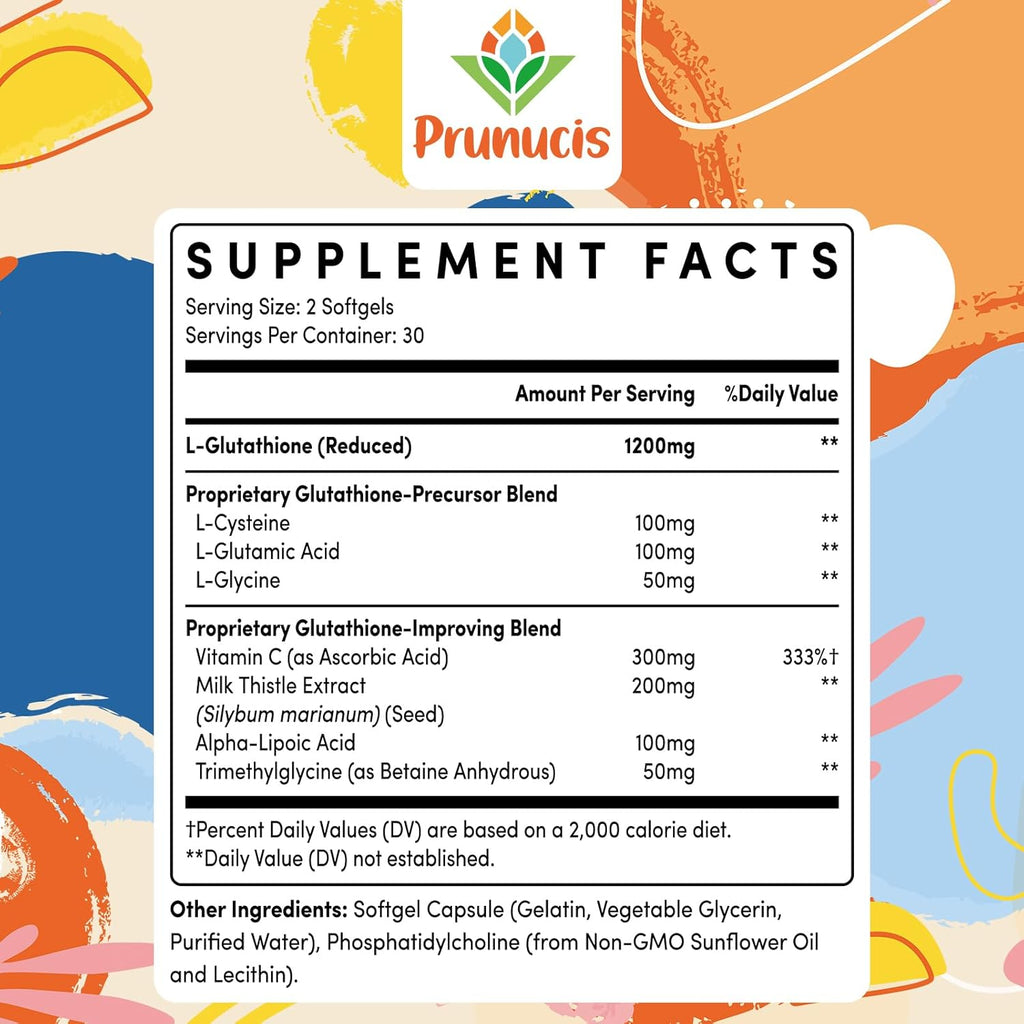 2400MG Liposomal Glutathione, with Vitamin C, Milk Thistle & Alpha-Lipoic Acid, Master Antioxidants, Pure Reduced L-Glutathione - Immune System, Cell Repair, Energy, High Absorption, 360 Softgels