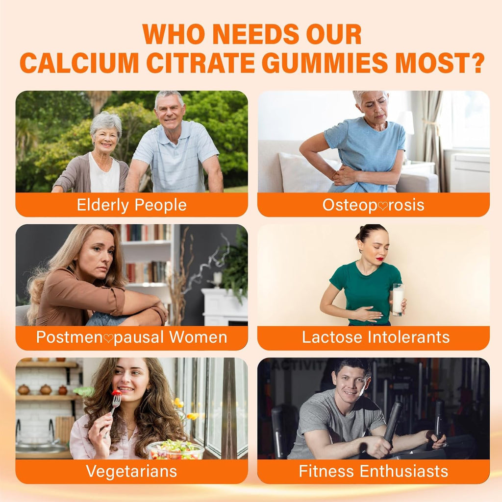 Calcium 1200 mg with Vitamin D3 Supplement for Adults - Calcium Gummies with 5000iu Vitamin D3, K2, B6, B12, Magnesium & Zinc - Calcium Supplement for Women Men - Easy to Digest, Vegan
