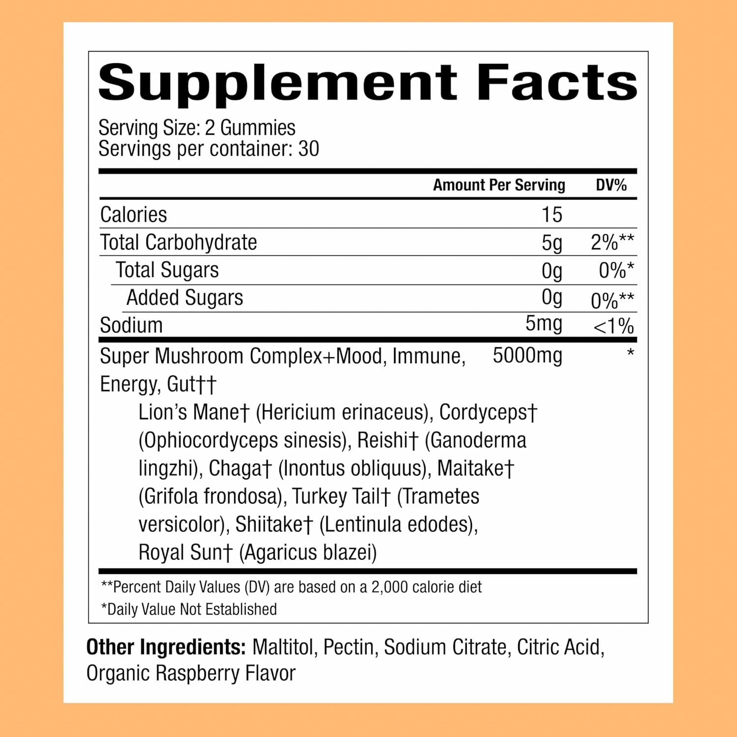 WonderDay Extra Strength Mushroom Gummies –Sugar Free Lion’s Mane, Cordyceps, Reishi & Chaga Supplement for Adults –Mood Boost, Energy, Focus, Immune Support & Gut Health –Vegan, Non-GMO (60 Count)