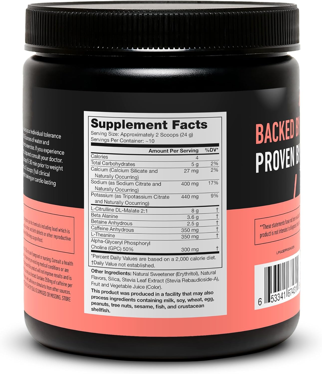 LEGION- All Natural Nitric Oxide Preworkout Drink to Boost Energy, Creatine Free, Naturally Sweetened, Beta Alanine, Citrulline, Alpha GPC (Fruit Punch 10 Servings)
