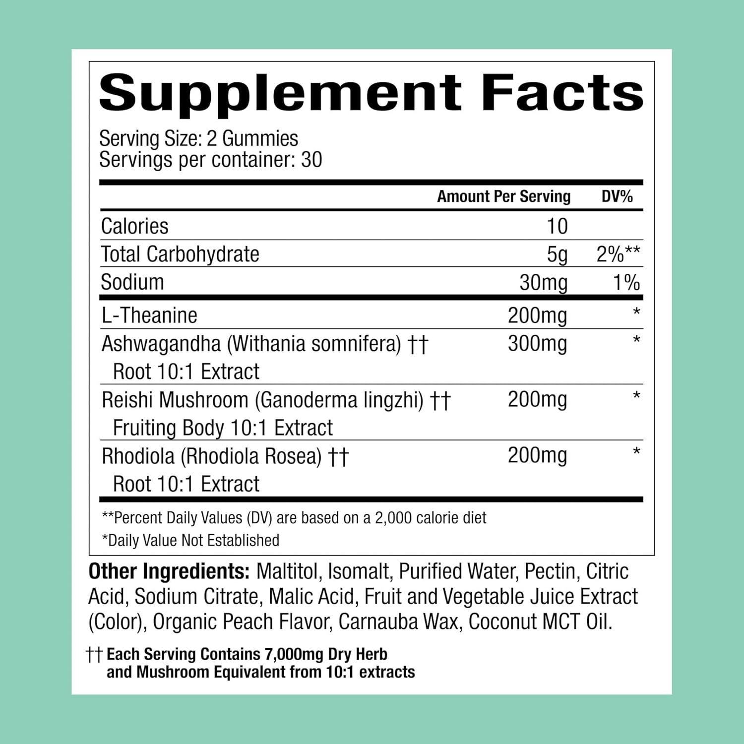 Plant People WonderCalm Mushroom Gummies - Natural Ashwagandha Supplement to Ease Stress & Boost Mood for Adults Without Sugar, Gluten or Artificial Colors, Vegan-Friendly, Peach Flavor, 60 Count
