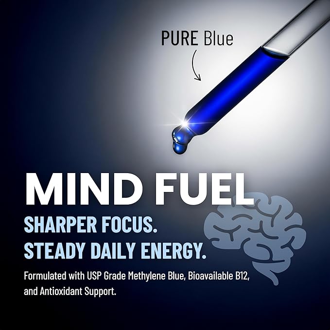 Serova Wellness Methylene Blue 1% USP Grade - Support Supplement for Focus, Energy & Mental Clarity - Antioxidant Support - Made in USA, 1oz