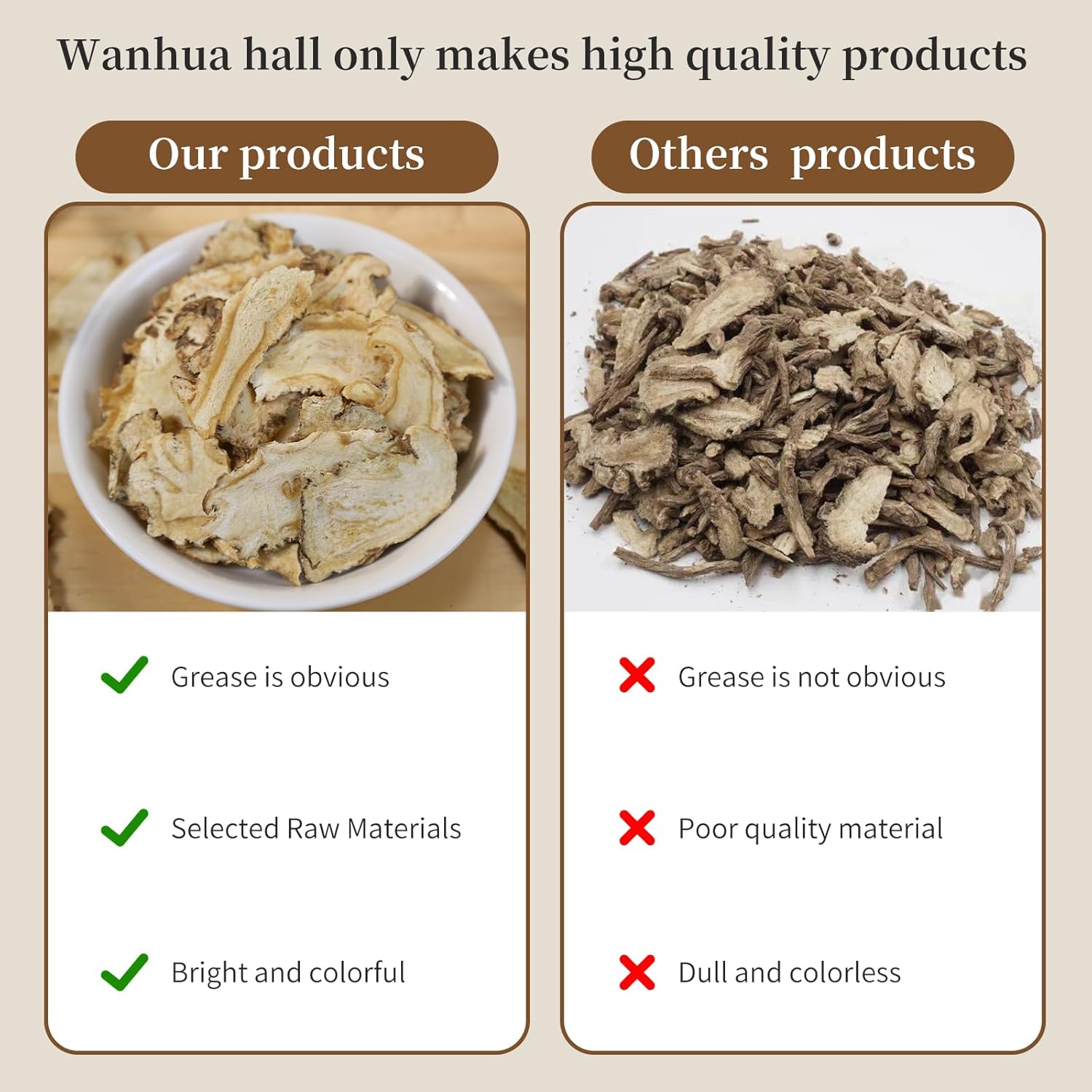 Wanhua Hall Dang Gui Tea Dong Quai Angelica Sinensis Slice Natural Herbal Tea Chinese Dried Herbs No Additives Sulfur Free 当归 當歸7.05oz/200g