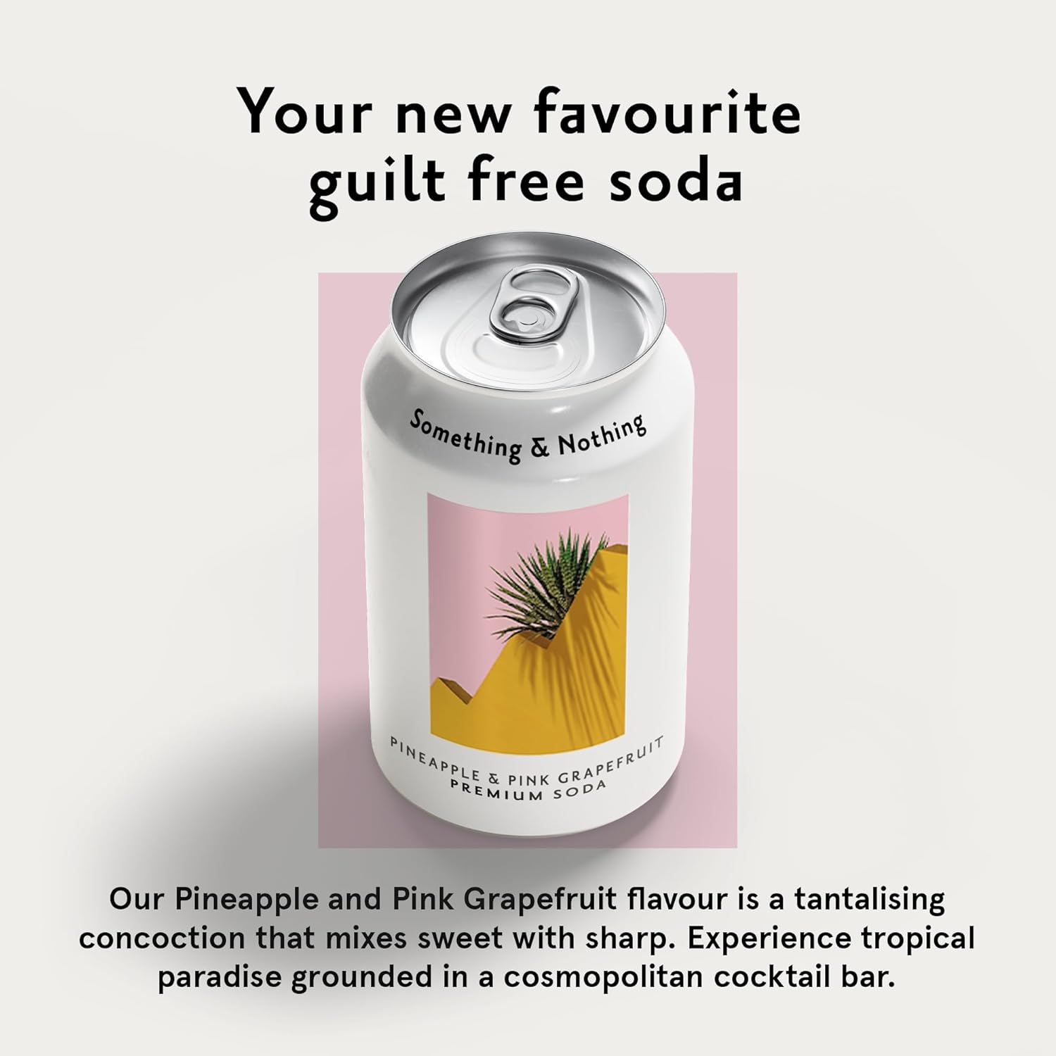 Something & Nothing Pineapple & Pink Grapefruit Flavoured Sparkling Water | Lightly Carbonated, Full Flavoured with Grape & Lemon Juice | Vegan & Low Calorie Soda | 12 Fl Oz Cans (Pack of 12)
