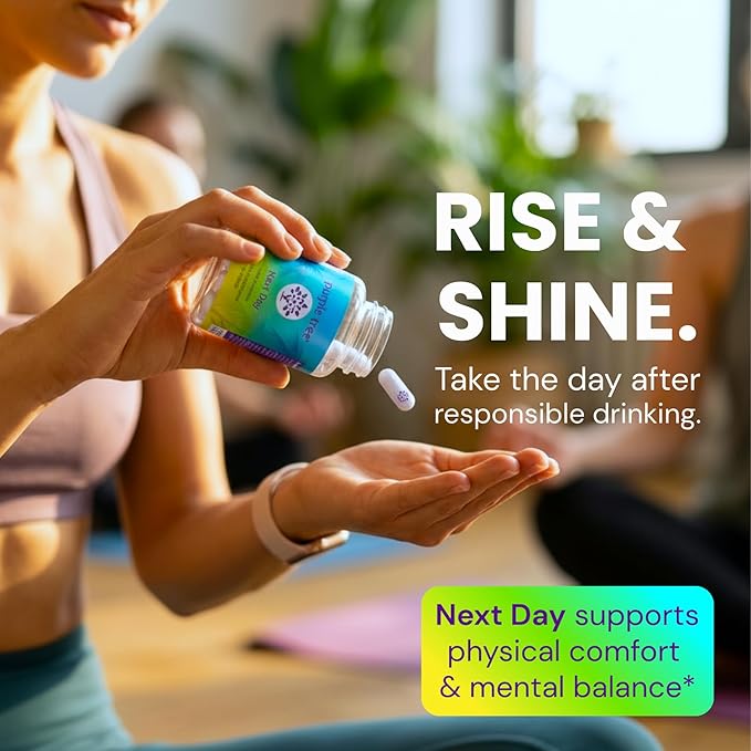 purple tree Next Day – Post-Drink Morning Wellness Supplement for Balance, Restore & Replenishment | Ashwagandha KSM-66, Milk Thistle, Ginger, Peppermint, Electrolytes & Vitamins | 90 Capsules